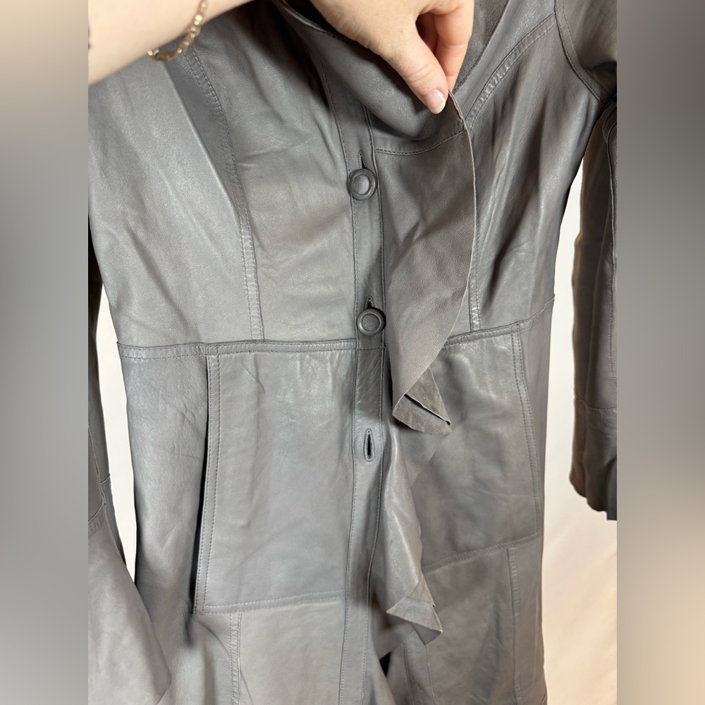 Casini Jennifer Tattanelli P312R Reversible Grey Full Grain Leather Jacket - Picture 16 of 16